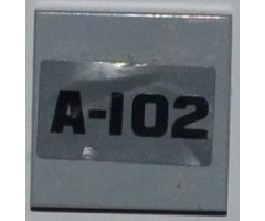 Tile 2 x 2 with Black 'A-102' Pattern (Sticker) - Set 8199