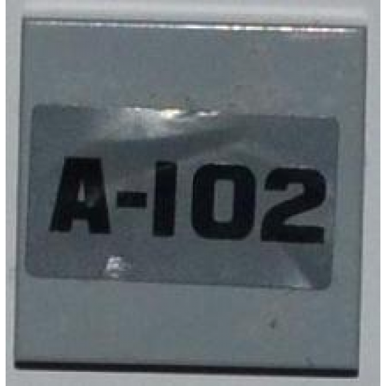 Tile 2 x 2 with Black 'A-102' Pattern (Sticker) - Set 8199