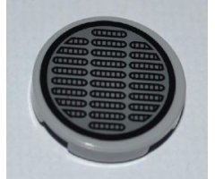Tile, Round 2 x 2 with Oval Vents Pattern (Sticker) - Sets 8707 / 8708