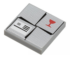 Tile 2 x 2 with Red Fragile Goblet, White Shipping Label, and Parcel Top Pattern (Sticker) - Set 7733