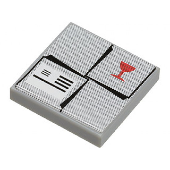 Tile 2 x 2 with Red Fragile Goblet, White Shipping Label, and Parcel Top Pattern (Sticker) - Set 7733