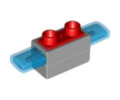 Duplo, Vehicle Siren with Light and Sound, 1 x 2 Base with Red 2 Stud Button on Top and Trans-Dark Blue Light Covers