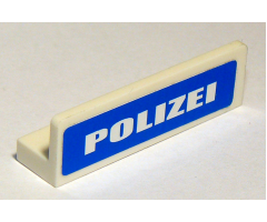 Panel 1 x 4 x 1 with White 'POLIZEI' on Blue Background Pattern (Sticker) - Set 7236-2