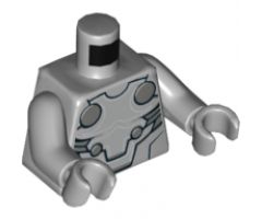 Torso Armor Silver Plate Armor with Dark Bluish Gray Circles Pattern / Light Bluish Gray Arms / Light Bluish Gray Hands