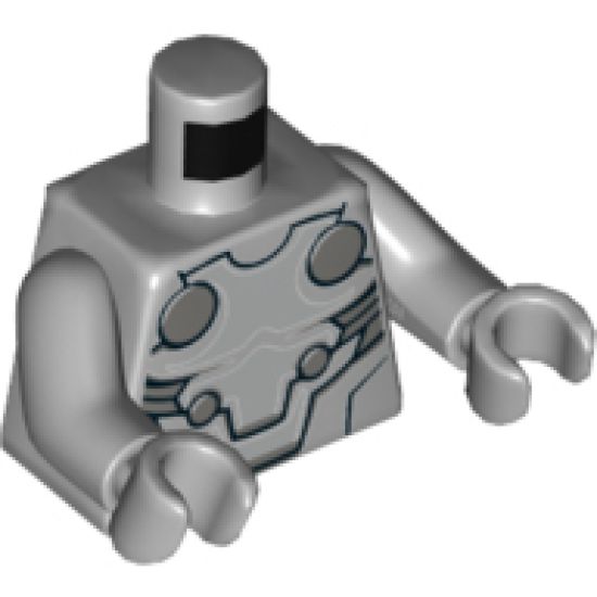 Torso Armor Silver Plate Armor with Dark Bluish Gray Circles Pattern / Light Bluish Gray Arms / Light Bluish Gray Hands