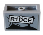 Panel 1 x 2 x 1 with Rounded Corners and 2 Sides with 'R1DCE' and Screw Pattern (Sticker) - Set 76078