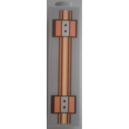Brick 1 x 1 x 3 with Orange and Gold Circuitry Pattern (Sticker) - Set 70324