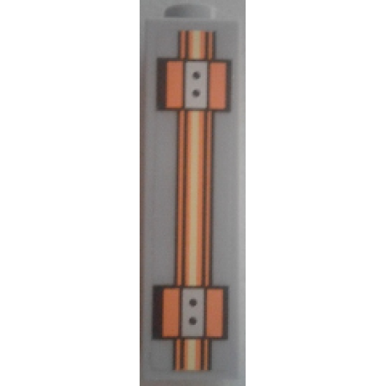 Brick 1 x 1 x 3 with Orange and Gold Circuitry Pattern (Sticker) - Set 70324