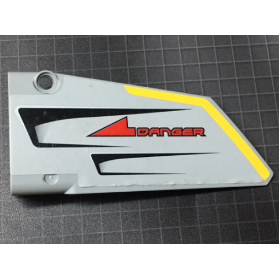 Technic, Panel Fairing #17 Large Smooth, Side A with Red 'DANGER', Black Vents and Yellow Stripe on Edge Pattern (Sticker) - Set 7160