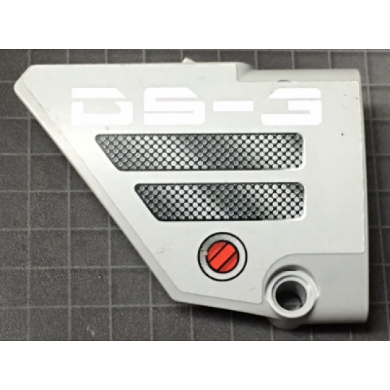 Technic, Panel Fairing #13 Large Short Smooth, Side A with 'DS-3', Black Mesh Grilles and Red Knob Pattern (Sticker) - Set 7160