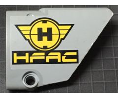 Technic, Panel Fairing #14 Large Short Smooth, Side B with Black and Yellow Hero Factory Symbol and 'HFAC' Pattern (Sticker) - Set 7160