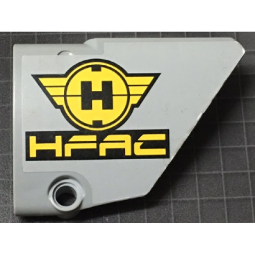 Technic, Panel Fairing #14 Large Short Smooth, Side B with Black and Yellow Hero Factory Symbol and 'HFAC' Pattern (Sticker) - Set 7160