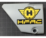 Technic, Panel Fairing #13 Large Short Smooth, Side A with Black and Yellow Hero Factory Symbol and 'HFAC' Pattern (Sticker) - Set 7160