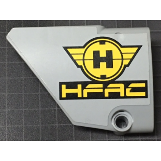 Technic, Panel Fairing #13 Large Short Smooth, Side A with Black and Yellow Hero Factory Symbol and 'HFAC' Pattern (Sticker) - Set 7160
