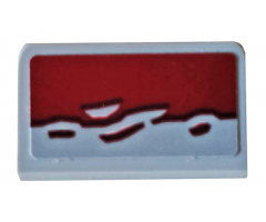 Slope 30 1 x 2 x 2/3 with Dark Red Broken Edge Pattern (Sticker) - Set 76078