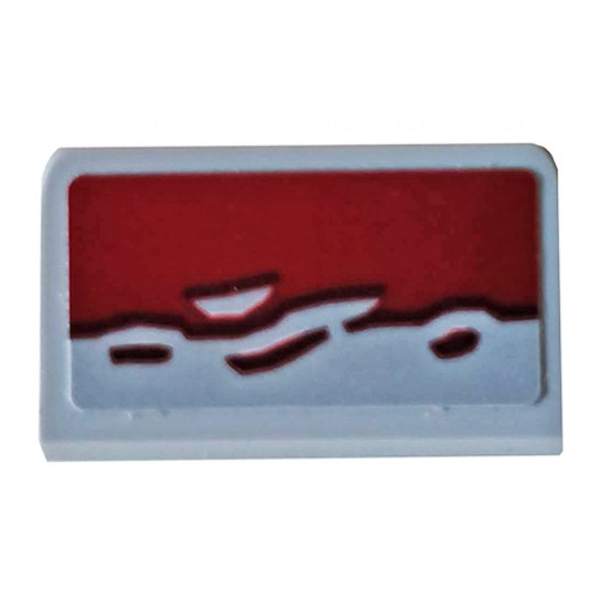 Slope 30 1 x 2 x 2/3 with Dark Red Broken Edge Pattern (Sticker) - Set 76078