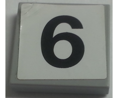 Tile 2 x 2 with Number 6 Pattern (Sticker) - Set 8144