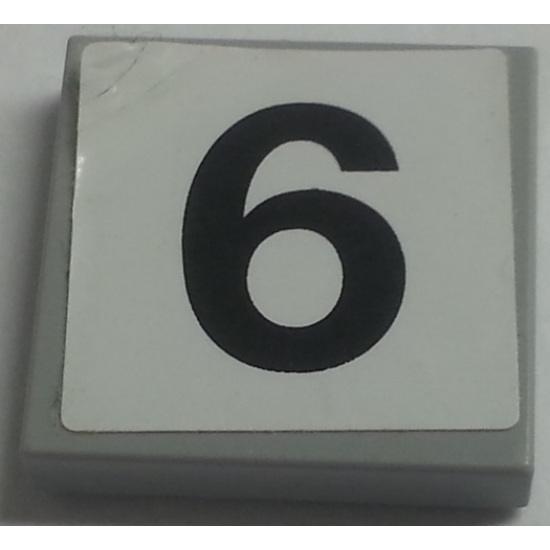 Tile 2 x 2 with Number 6 Pattern (Sticker) - Set 8144