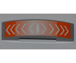 Slope, Curved 4 x 1 Double with White Arrows on Orange Background Pattern (Sticker) - Set 6868