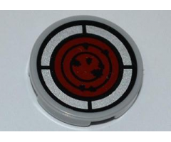 Tile, Round 2 x 2 with Red Radar Screen Pattern (Sticker) - Set 5887