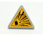 Road Sign 2 x 2 Triangle with Clip with Yellow Explosion Type 1 Pattern (Sticker) - Sets 4200 / 4201 / 4202 / 4204