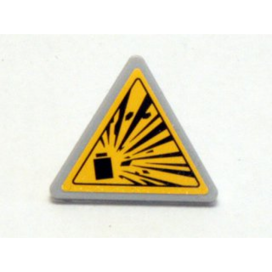 Road Sign 2 x 2 Triangle with Clip with Yellow Explosion Type 1 Pattern (Sticker) - Sets 4200 / 4201 / 4202 / 4204