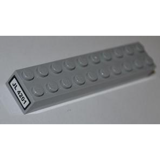 Brick 2 x 10 with 'JL 4201' Pattern on End (Sticker) - Set 4201