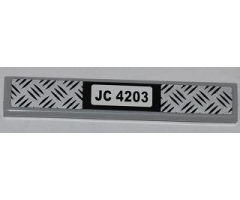 Tile 1 x 6 with Tread Plate and 'JC 4203' Pattern (Sticker) - Set 4203