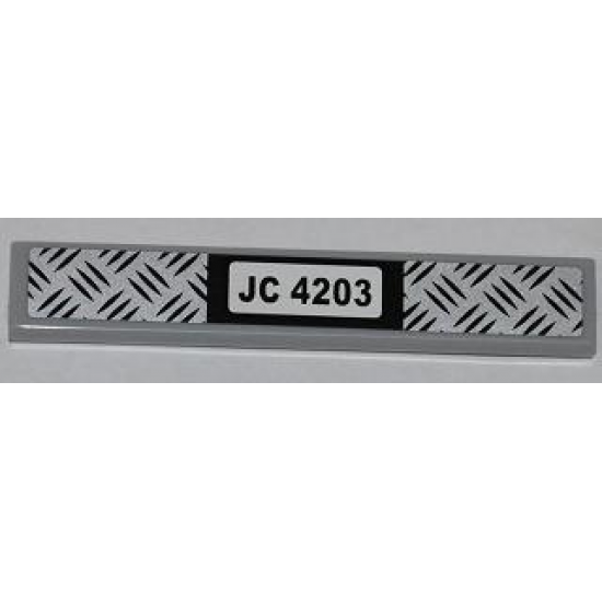 Tile 1 x 6 with Tread Plate and 'JC 4203' Pattern (Sticker) - Set 4203