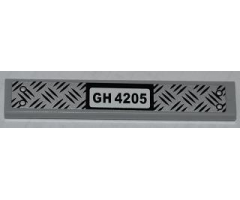 Tile 1 x 6 with Tread Plate and 'GH 4205' Pattern (Sticker) - Set 4205