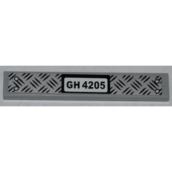 Tile 1 x 6 with Tread Plate and 'GH 4205' Pattern (Sticker) - Set 4205
