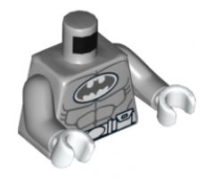 Torso Batman Logo in White Oval with Muscles and White Belt on Front and Back Pattern / Light Bluish Gray Arms / White Hands