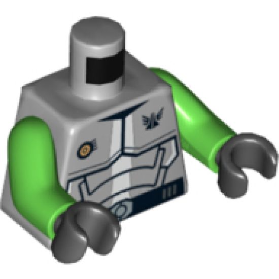 Torso Galaxy Squad Armor with Number 30 on Back Pattern / Bright Green Arms / Black Hands
