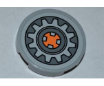 Tile, Round 2 x 2 with Cog Wheel Pattern (Sticker) - Set 9444