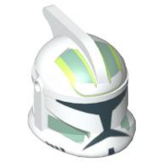 Minifigure, Headgear Helmet SW Clone Trooper with Holes, Sand Green Markings Pattern