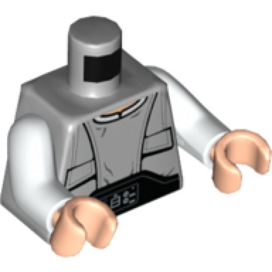 Torso SW Pocket-Vest with Wrinkles and Techno-Buckle Pattern (Lobot) / White Arms / Light Nougat Hands