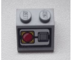 Slope 45 2 x 2 with Red Emergency Stop Push Button Pattern (Sticker) - Set 8639