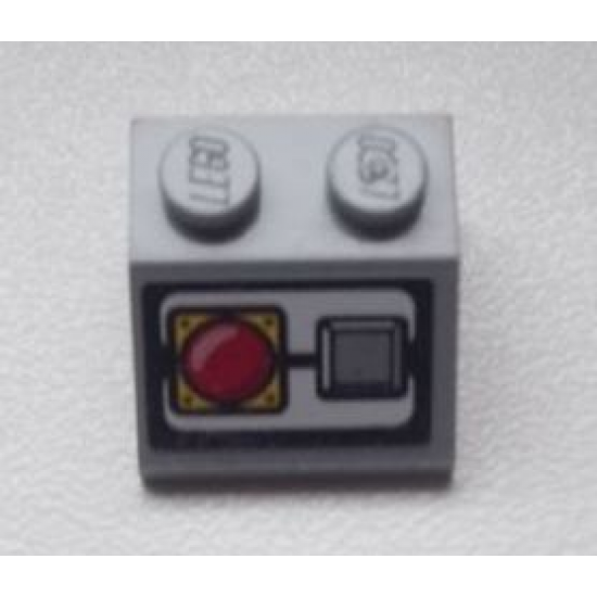 Slope 45 2 x 2 with Red Emergency Stop Push Button Pattern (Sticker) - Set 8639