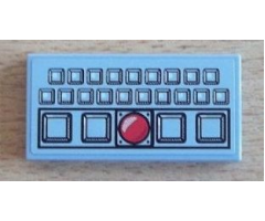 Tile 2 x 4 with Console Buttons and Red Light Pattern (Sticker) - Set 8424