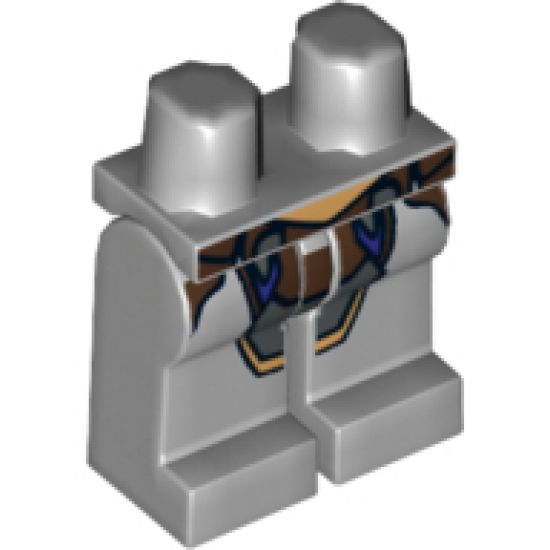 Hips and Legs with Gold and Dark Bluish Gray Armor Pattern