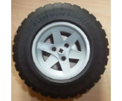 Wheel & Tire Assembly 56mm D. x 34mm Technic Racing Medium, 3 Pin Holes with Black Tire 94.3 x 38 R (44772 / 92912)