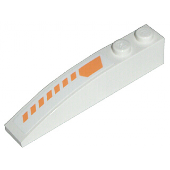 Slope, Curved 6 x 1 with Orange Stripes Pattern Model Left (Sticker) - Set 7699