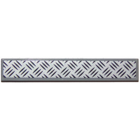 Tile 1 x 6 with Silver Tread Plate Pattern (Sticker) - Set 60112