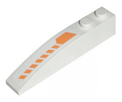 Slope, Curved 6 x 1 with Orange Stripes Pattern Model Right (Sticker) - Set 7699