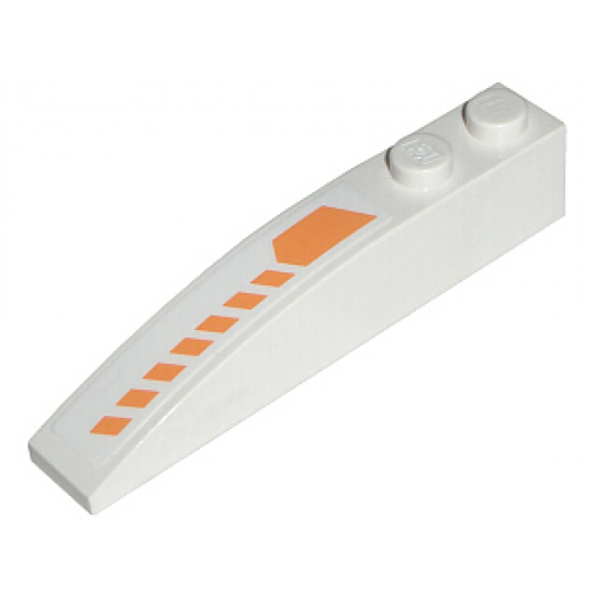 Slope, Curved 6 x 1 with Orange Stripes Pattern Model Right (Sticker) - Set 7699