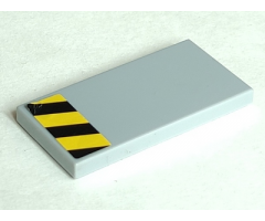 Tile 2 x 4 with Black and Yellow Danger Stripes Pattern (Sticker) - Set 76018