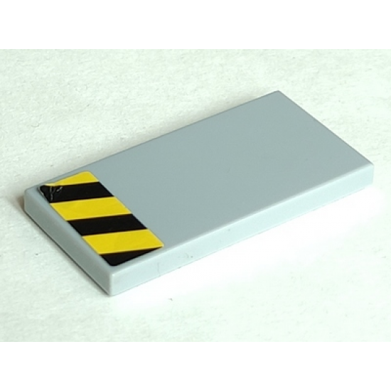 Tile 2 x 4 with Black and Yellow Danger Stripes Pattern (Sticker) - Set 76018