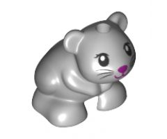 Hamster / Mouse, Friends / Elves with Black Eyes and Whiskers and Magenta Nose and Mouth Pattern (Molly)