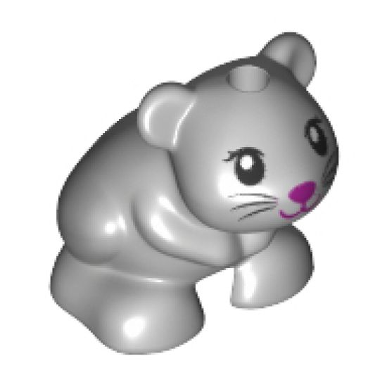 Hamster / Mouse, Friends / Elves with Black Eyes and Whiskers and Magenta Nose and Mouth Pattern (Molly)