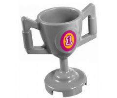 Minifigure, Utensil Trophy Cup with Magenta Number 1 Pattern (Sticker) - Set 41122